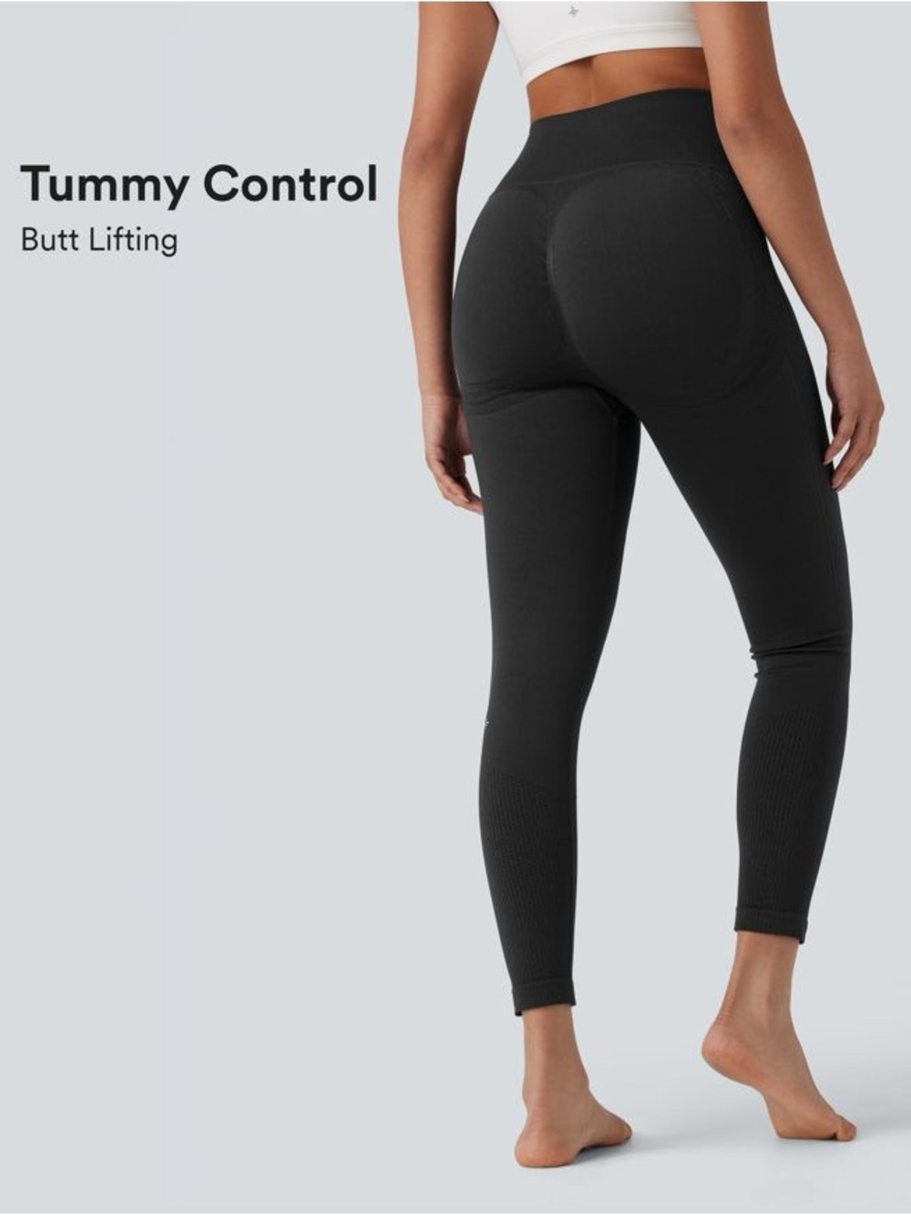 HALARA Black Active Leggings - Seam Detail